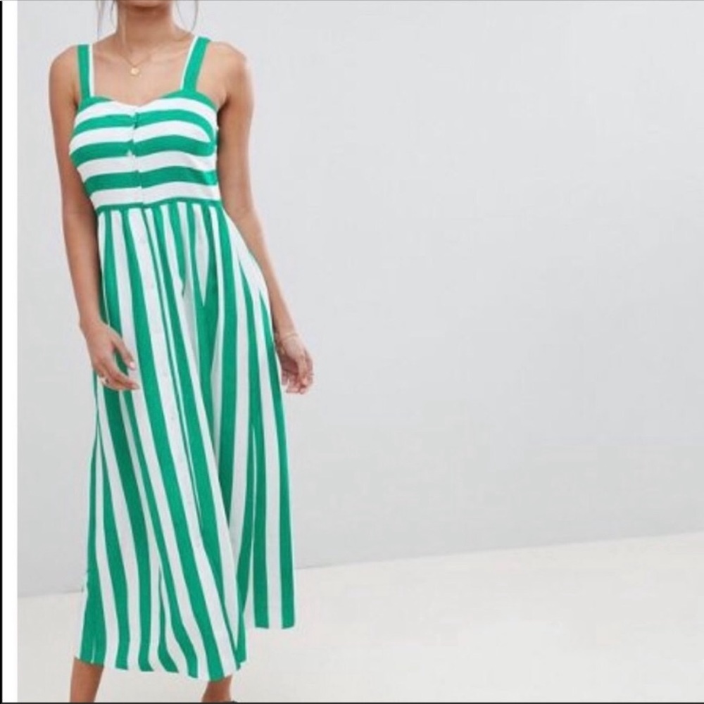 Green and white stripe dress ASOS